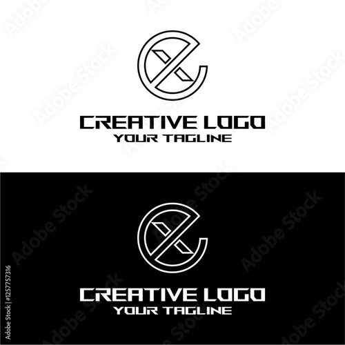 creative letter logo ex design vector