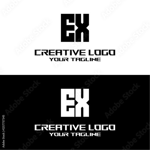 creative letter logo ex design vector
