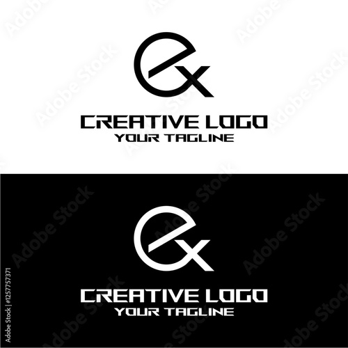 creative letter logo ex design vector
