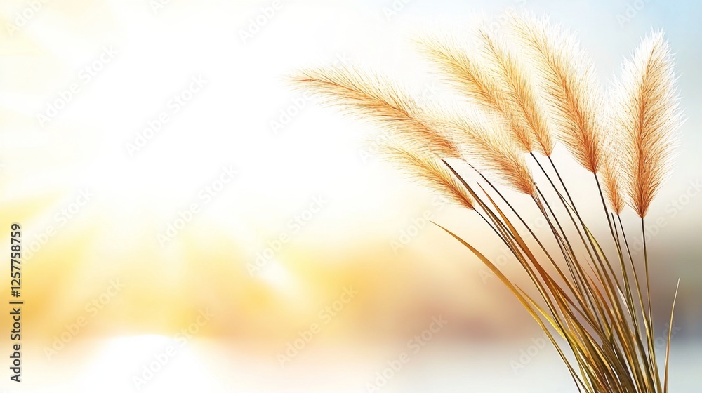 A bunch of tall grass in front of a bright sun A bunch of tall grass in front of a bright sun