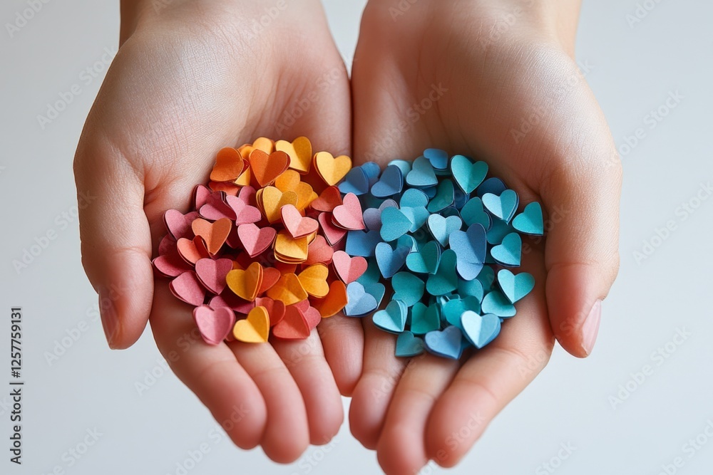Hands holding a mix of colorful medicinal capsules and tablets Hands holding a mix of colorful medicinal capsules and tablets