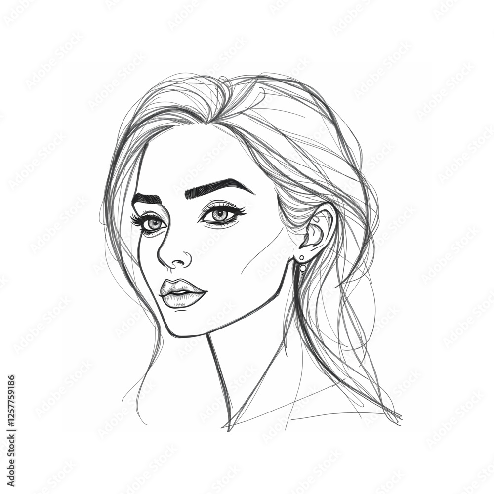 sketch of a woman.