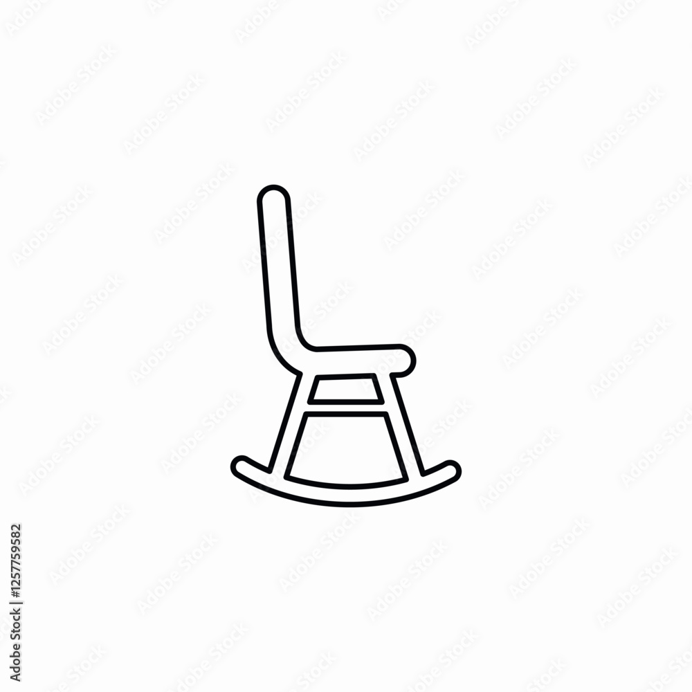 Rocking chair furniture comfort icon vector sign