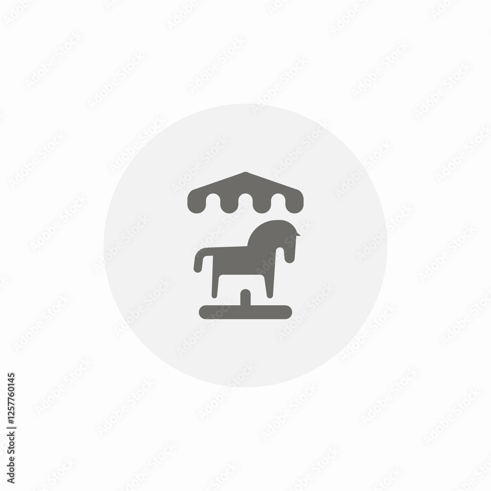 horse carousel icon vector sign