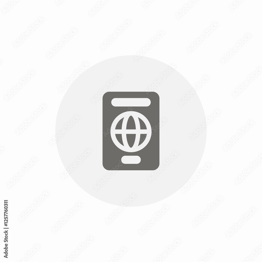 Passport travel document id icon vector sign Passport travel document id icon vector sign