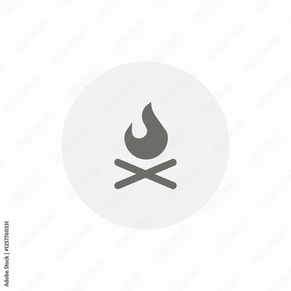 Campfire outdoor camping adventure icon vector sign Campfire outdoor camping adventure icon vector sign