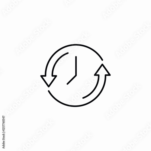 Time sync refresh update icon vector sign