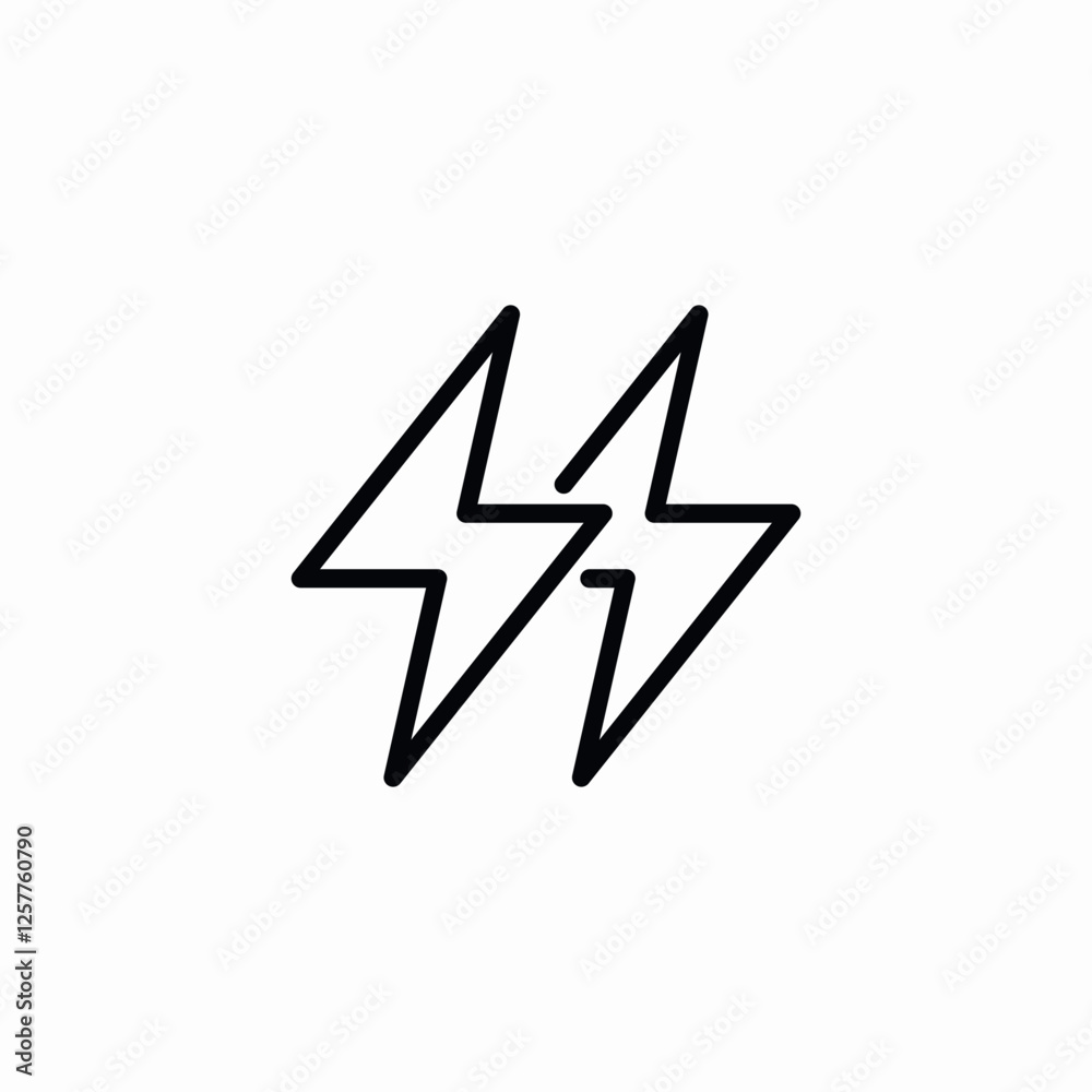 Fototapeta premium Lightning bolt power energy icon vector sign