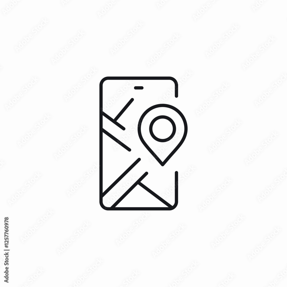 phone location map icon vector sign phone location map icon vector sign