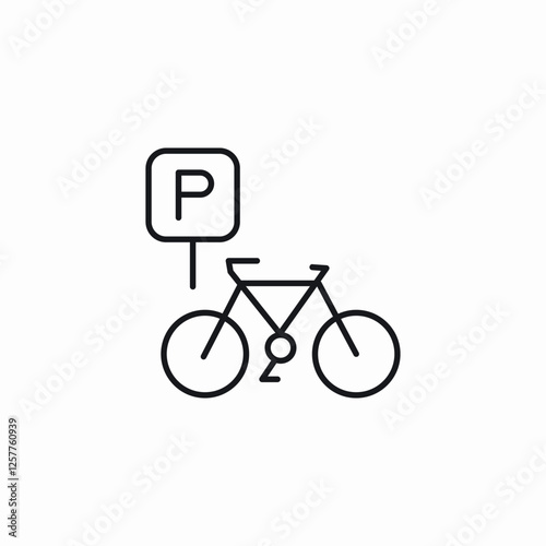 Bicycle parking spot place icon vector sign