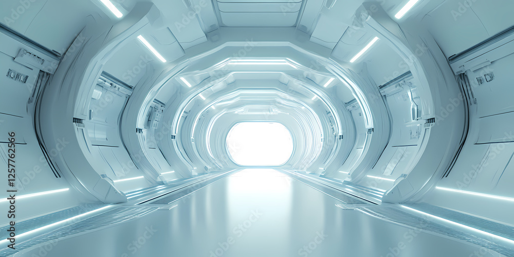 Future space science fiction corridor Future space science fiction corridor