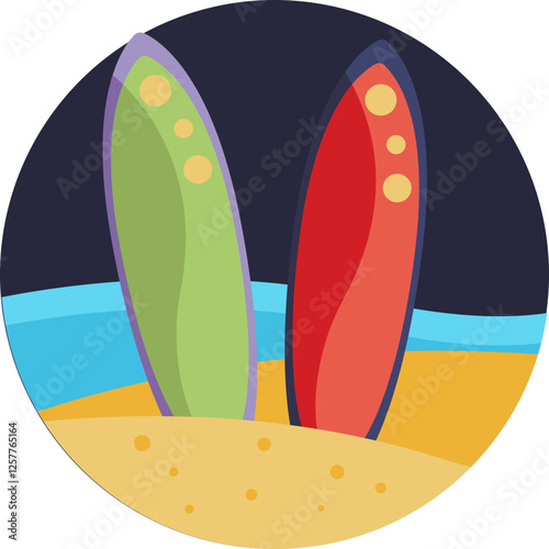 Surfboard Icon – A sleek surfboard, symbolizing Hawaii’s famous waves and surf culture.