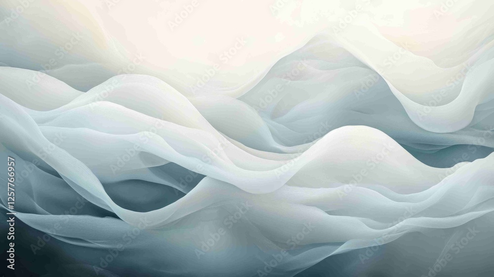 Obraz premium Elegant abstract background with soft flowing white and gray waves