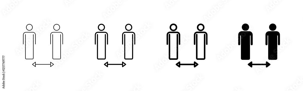 Social distancing icon vector isolated on white background. Keep distance sign. Coronavirus. Social Distancing and Self Quarantine.