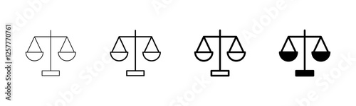 Scales icon vector isolated on white background . Law scale icon. Justice sign