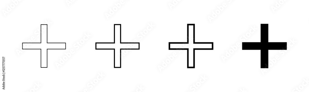 Plus Icon vector isolated on white background. Add plus icon. Addition sign. Medical Plus icon Plus Icon vector isolated on white background. Add plus icon. Addition sign. Medical Plus icon