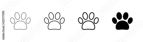 Paw icon vector isolated on white background. Paw Print icon