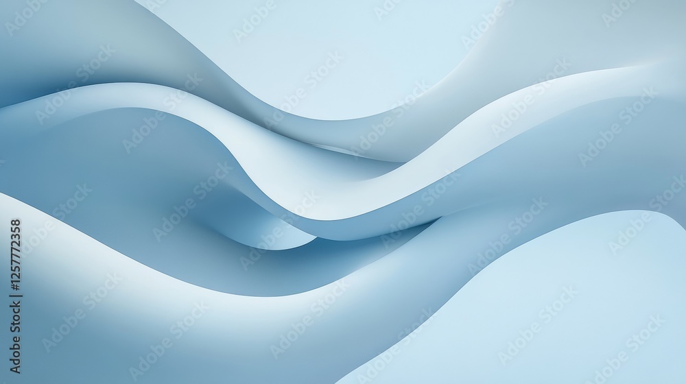 Fototapeta premium Abstract blue background with smooth lines and soft gradient transitions creating a modern and minimal design