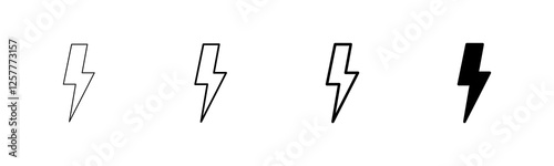 Lightning icon vector isolated on white background. Bolt icon vector. Energy and thunder electric icon