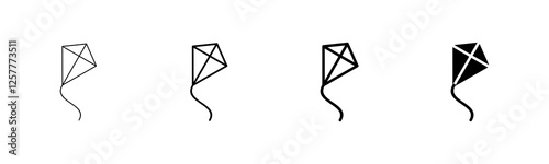 Kite icon vector isolated on white background. kite vector icon.