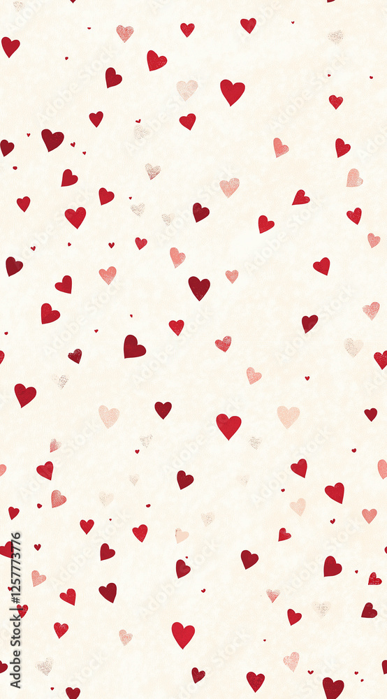 Seamless pattern of red hearts on a light beige background Seamless pattern of red hearts on a light beige background