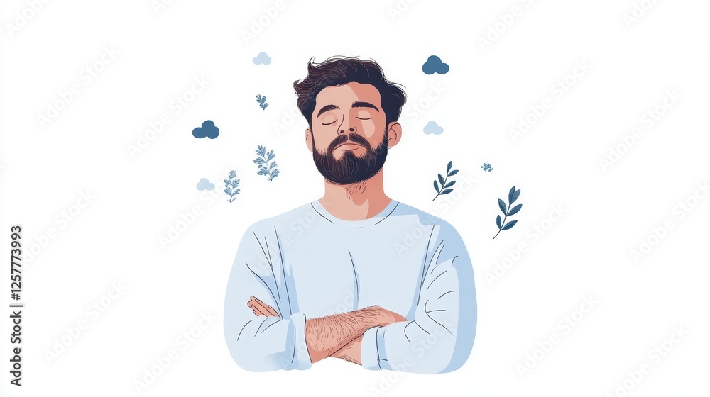 Medical infographic illustration, man in thought illustration Medical infographic illustration, man in thought illustration