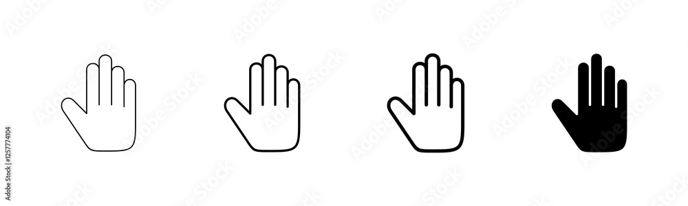 Hand icon vector isolated on white background. Hand gesture. hand stop Hand icon vector isolated on white background. Hand gesture. hand stop