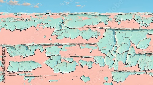 Peeling paint texture urban wall photo close-up abstract vibrant colors photo