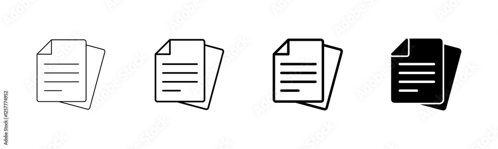 Document icon vector isolated on white background. Paper icon. File Icon Document icon vector isolated on white background. Paper icon. File Icon