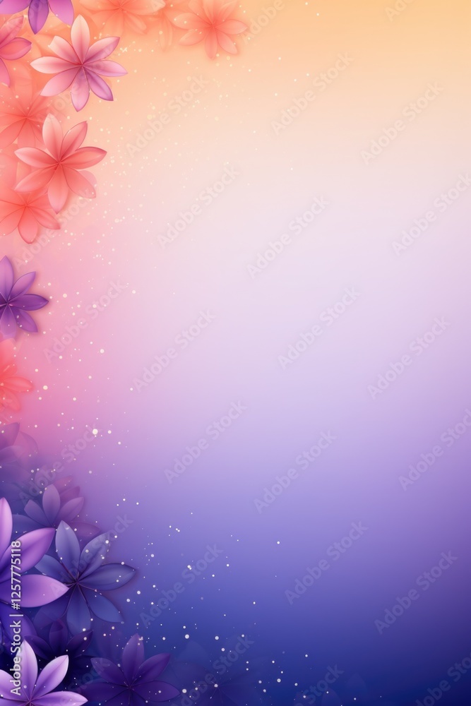 Fototapeta premium Soft Floral Side Border Gradient Background