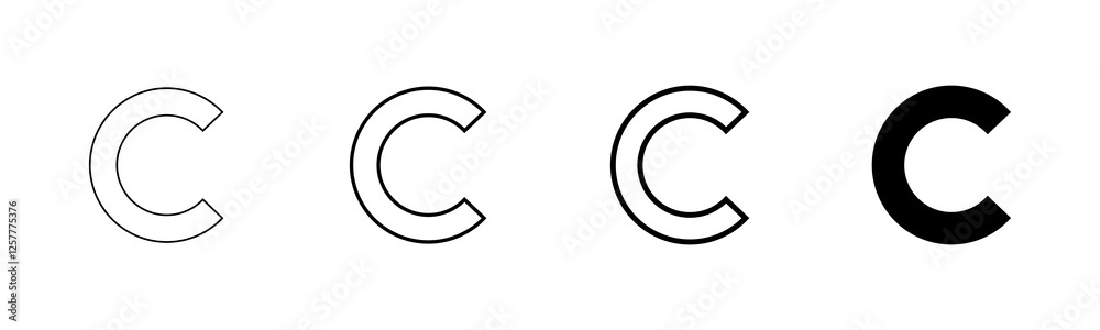 Copyright icon vector isolated on white background. copyright symbols Copyright icon vector isolated on white background. copyright symbols