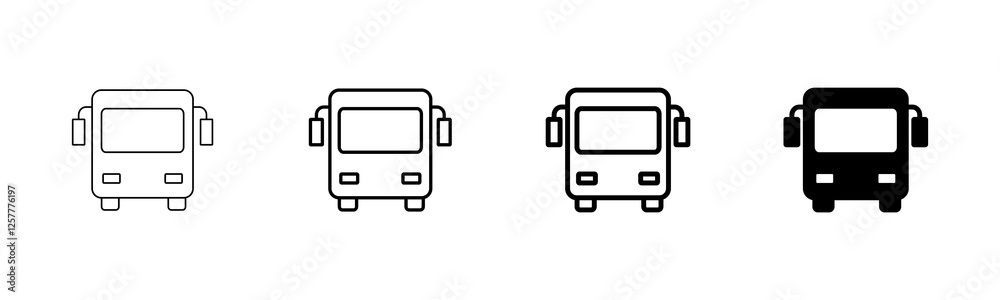 Bus Icon vector isolated on white background. Black bus vector icon Bus Icon vector isolated on white background. Black bus vector icon