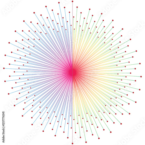  A colorful star with multicolored lines and a black background with a black background with a star
