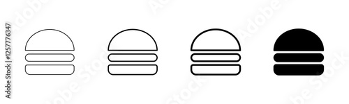 Hamburger icon vector isolated on white background. Burger and hamburger icon. Fast food vector icon