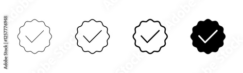 Approved icon vector isolated on white background. Certified Medal Icon vector. check mark