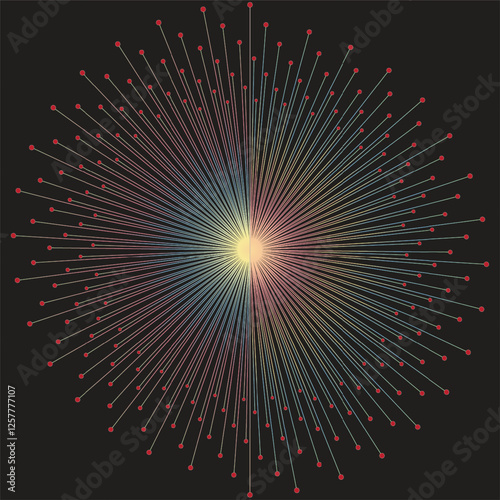  A colorful star with multicolored lines and a black background with a black background with a star
