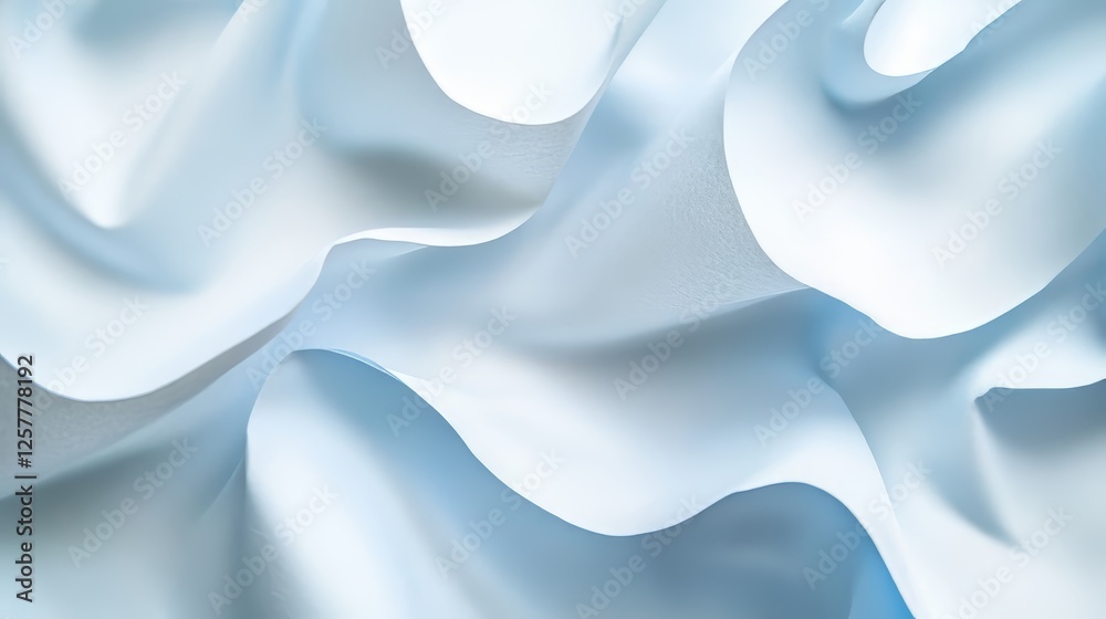 Obraz premium Abstract Curves in Light Blue and White Tones