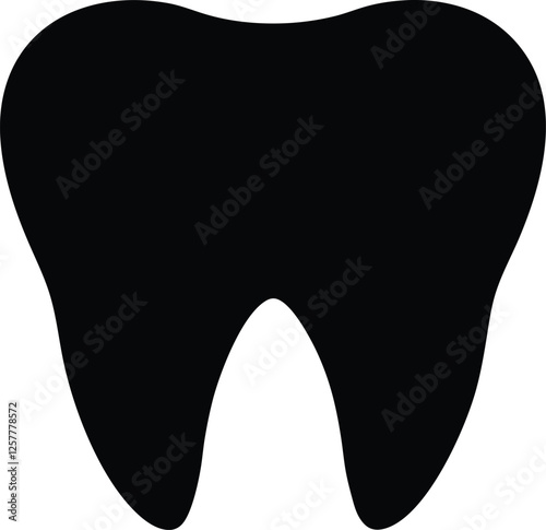 Tooth silhouette vector, Black tooth icon symbol