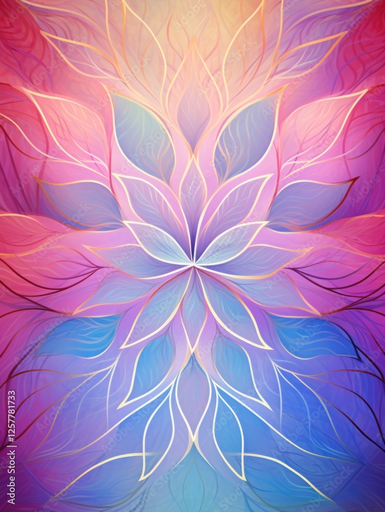 Fototapeta premium Pastel Lotus Mandala Abstract Background