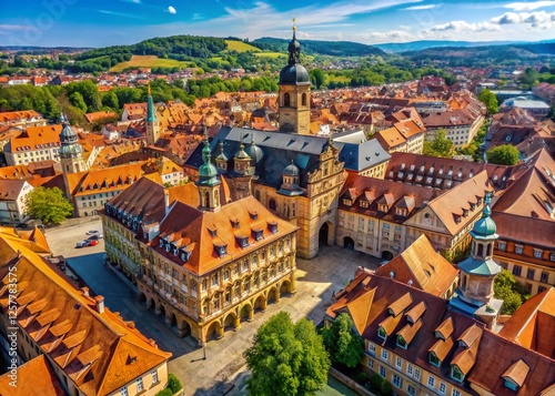 Wallpaper Mural Aerial View of Bamberg City Hall Roof, Germany - Historic Architecture Torontodigital.ca