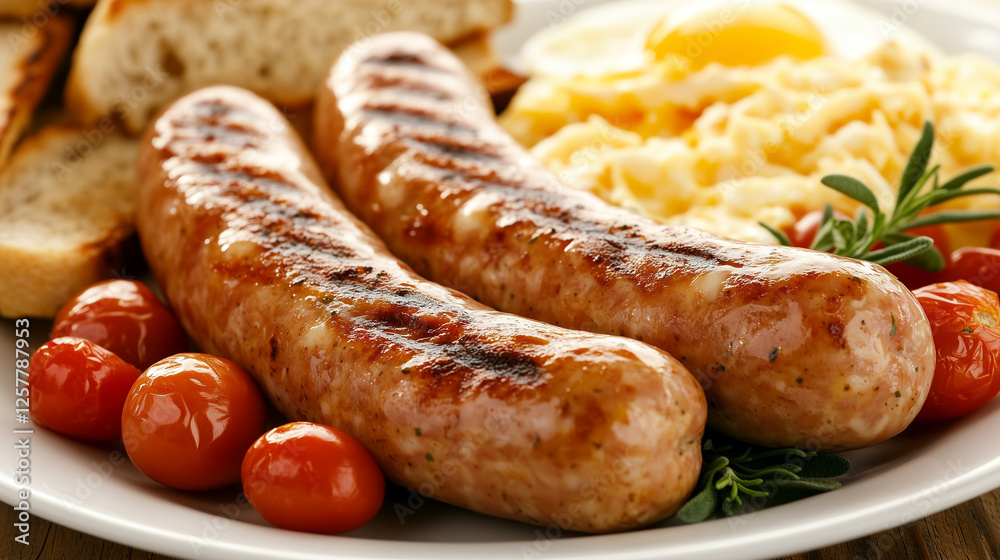 Turkey Sausages with Scrambled Eggs and Whole-Grain Toast Turkey Sausages with Scrambled Eggs and Whole-Grain Toast