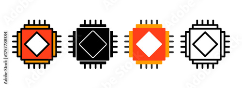 Set of AI Chip Icon