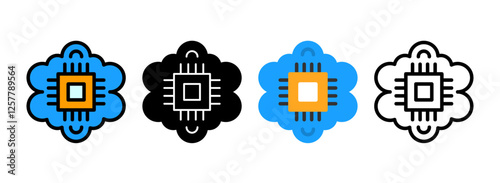 Set of Cognitive Computing Icon