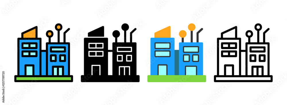 Fototapeta premium Set of Smart City Icon