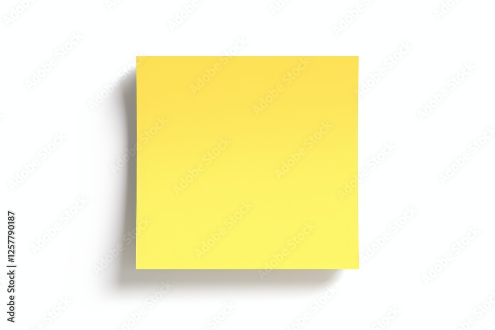 Vibrant Yellow Sticky Note with Soft Shadow Ideal for Notes, Reminders, or Inspirational Messages in Minimalist Style for Office or Home Use Vibrant Yellow Sticky Note with Soft Shadow Ideal for Notes, Reminders, or Inspirational Messages in Minimalist Style for Office or Home Use