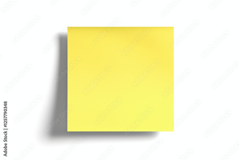 Bright Yellow Sticky Note with Shadow on Light Background for Office or Personal Reminder Usage Bright Yellow Sticky Note with Shadow on Light Background for Office or Personal Reminder Usage