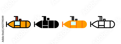 Set of Autonomous Underwater Vehicle Icon