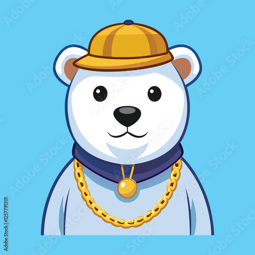 Cool polar bear in hip hop outfit avatar