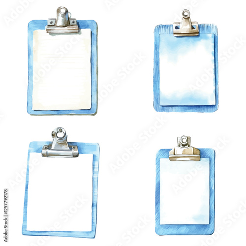 clipboard watercolor hand drawn illustration concept