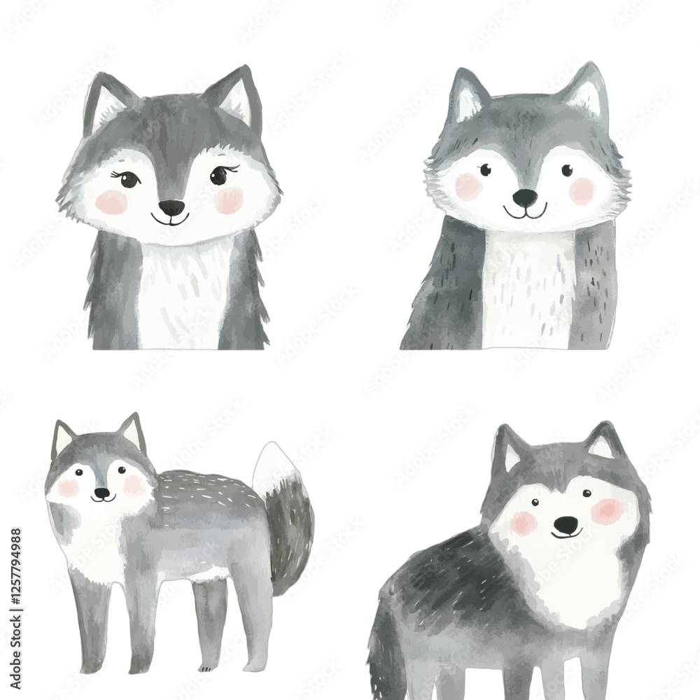 custom made wallpaper toronto digitalwolf watercolor illustration concept for kids